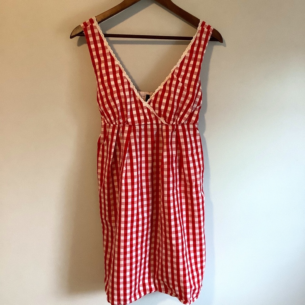 Benetton To You Red and White Sundress